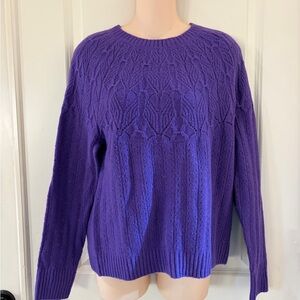 Talbots Vibrant Purple Crew Neck Sweater